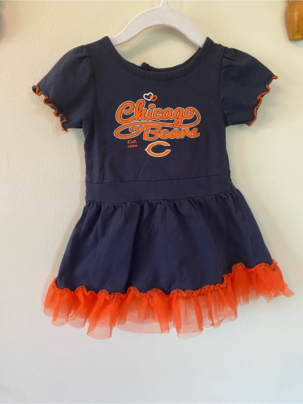 NFL Baby Girl Navy and Orange Chicago Bears Tu-Tu Dress - size 18m